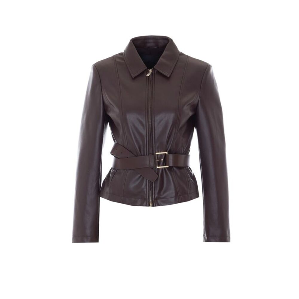 Liu Jo Women Faux Leather Jacket With Belt